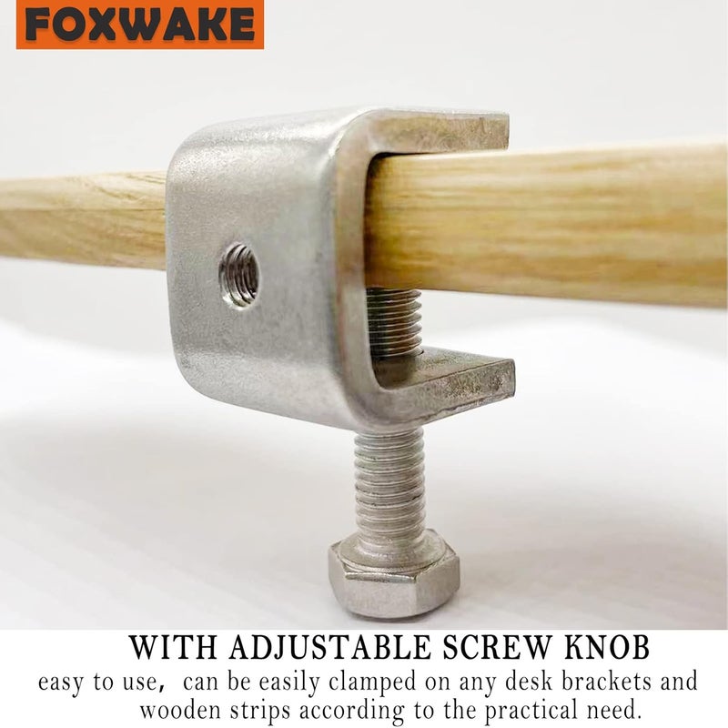 foxwake Mini C Clamps Stainless Steel 0.83 Inch for Working, Heavy Duty Small U Clamps for Metal Mounting, Universal Desk Clamp with Stable Wide Jaw Opening/I-Beam Design (4pcs) - Image 3